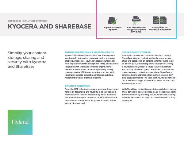 ShareBase Kyocera Solution Overview Software Document Management Thumb, Automated Office Equipment, Kyocera, KIP, Office Furniture, MD, Maryland, COpier, Printer, MFP