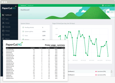 Admin Interface Reports, Papercut MF, Automated Office Equipment, Kyocera, KIP, Office Furniture, MD, Maryland, COpier, Printer, MFP