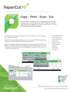 Ecoprintq Cover, Papercut MF, Automated Office Equipment, Kyocera, KIP, Office Furniture, MD, Maryland, COpier, Printer, MFP