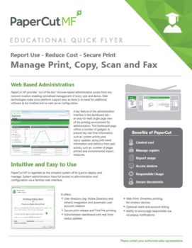 Education Flyer Cover, Papercut MF, Automated Office Equipment, Kyocera, KIP, Office Furniture, MD, Maryland, COpier, Printer, MFP