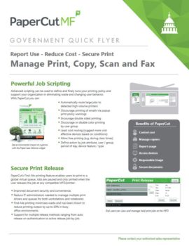 Government Flyer Cover, Papercut MF, Automated Office Equipment, Kyocera, KIP, Office Furniture, MD, Maryland, COpier, Printer, MFP